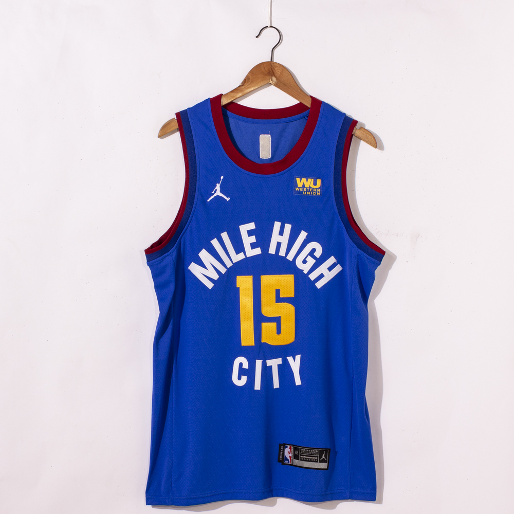 Men Denver Nuggets #15 Jokic Blue Game Nike NBA Jerseys